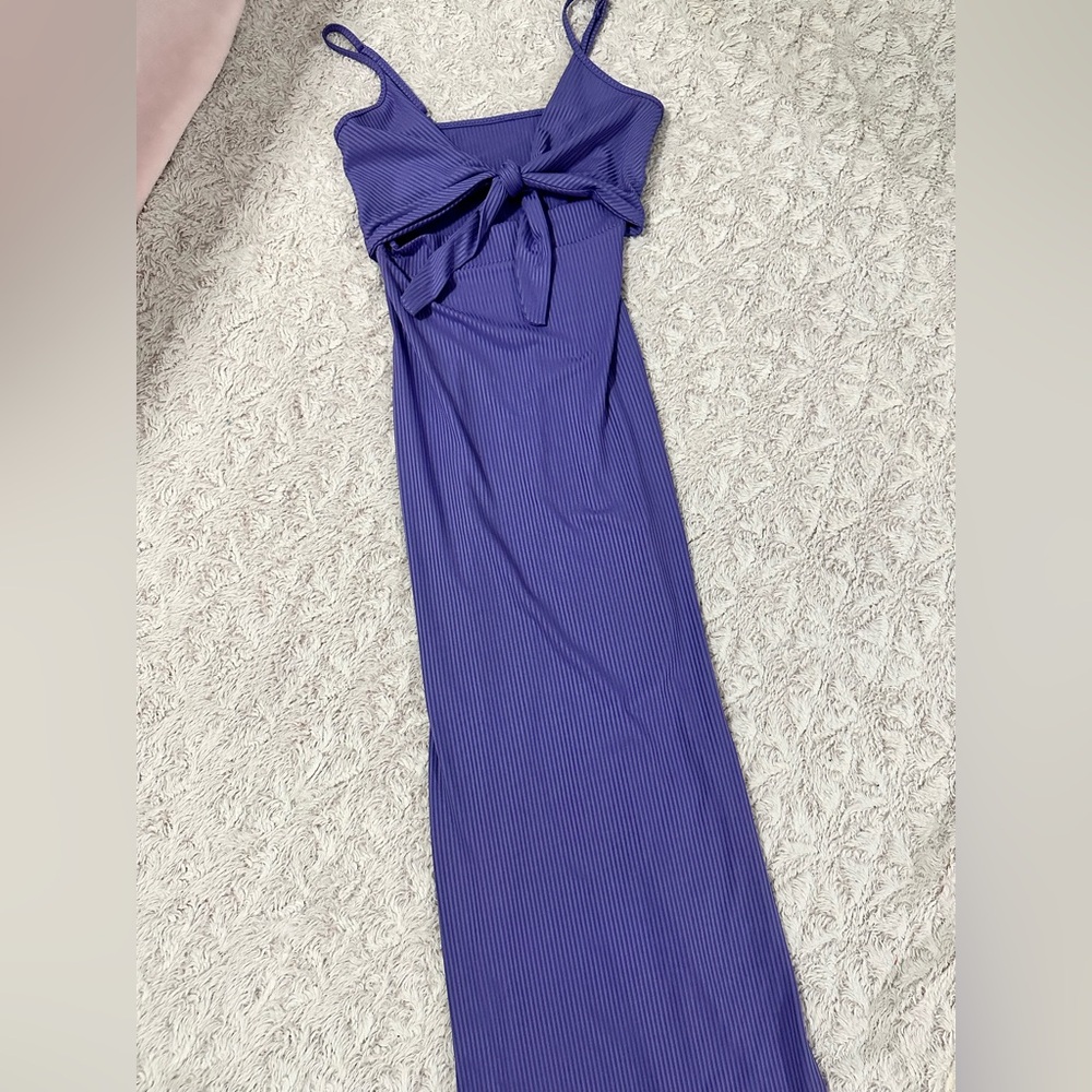 Purple Slit Maxi Dress